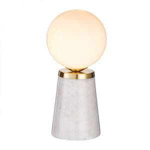 Otto Gloss Opal Glass Table Lamp With Gloss Marble Base