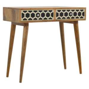 Ouzo Wooden Console Table In Bone Inlay And Oak - UK