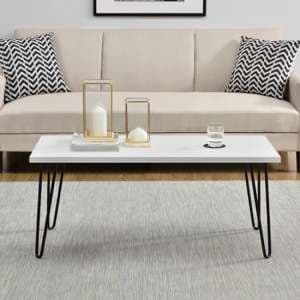 Ower Wooden Retro Coffee Table In White