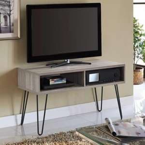 Owes Wooden TV Stand In Distressed Grey Oak - UK