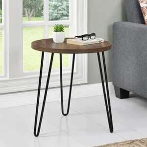 Owes Wooden End Table Round In Florence Walnut - UK