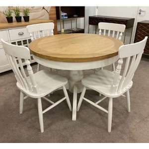Oxford Round Extending Dining Set With 4 Chairs
