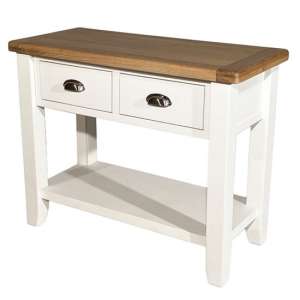 Oxford Wooden Large Console Table In White And Oak