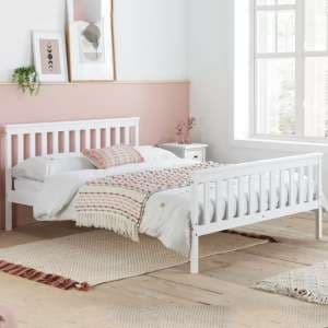 Oxfords Wooden Double Bed In White - UK