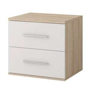 Oxnard Wooden Bedside Cabinet With 2 Drawers In Sonoma Oak - UK