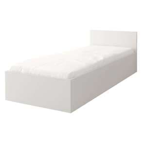 Oxnard Wooden Single Bed With Storage In Matt White - UK