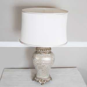 Oxon Ivory Shade Table Lamp With Champagne Sparkle Mosaic Base