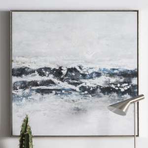 Pacifica Ocean Waves Framed Wall Art In Blue And White