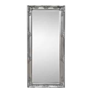 Padilla Lean-to Dress Mirror In Pewter Wooden Frame