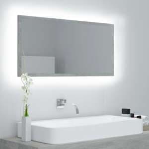 Palatka Bathroom Mirror In Concrete Effect With LED Lights - UK
