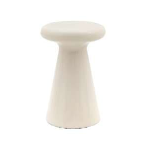 Palikir High Gloss Side Table Round In Cream - UK