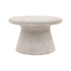 Palikir Wooden Coffee Table Round In Concrete Effect - UK