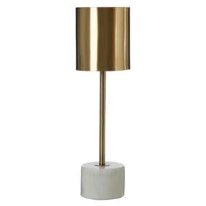 Palma Gold Metal Table Lamp With White Marble Base