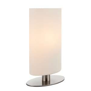 Palmer Opal Glass Table Lamp In Satin Nickel - UK