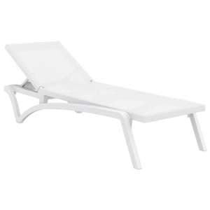 Palmont Synthetic Fabric Sun Lounger In White