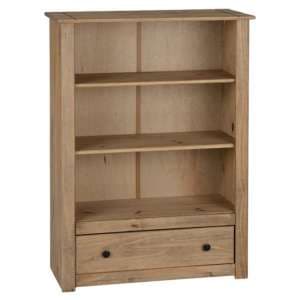 Prinsburg Wooden 1 Drawer Bookcase In Natural Wax - UK