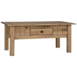 Prinsburg Wooden 1 Drawer Coffee Table In Natural Wax - UK