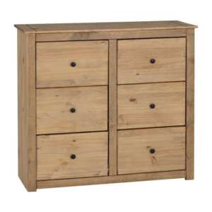 Prinsburg Wooden Chest Of 6 Drawers In Natural Wax - UK
