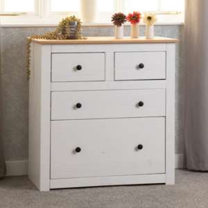 Pavia Chest Of Drawers In White And Natural Wax - UK