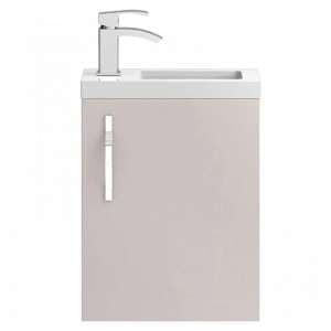 Paola 40cm Wall Vanity With Compact Basin In Gloss Cashmere