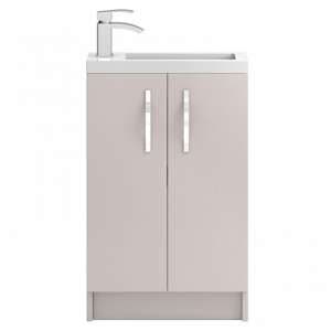 Paola 50cm Floor Vanity With Compact Basin In Gloss Cashmere