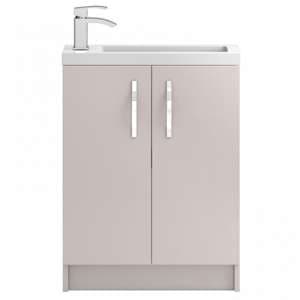 Paola 60cm Floor Vanity With Compact Basin In Gloss Cashmere