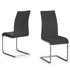Parkend Black Faux Leather Dining Chair In A Pair - UK