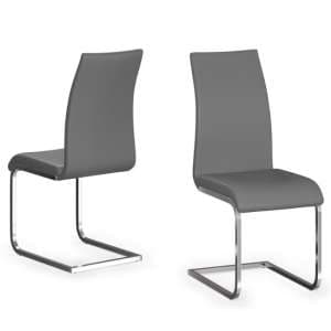 Parkend Grey Faux Leather Dining Chair In A Pair