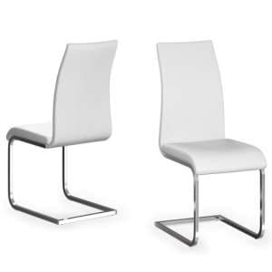 Parkend White Faux Leather Dining Chair In A Pair - UK