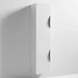 Paradox 35cm Bathroom Wall Hung Tall Unit In Gloss White - UK