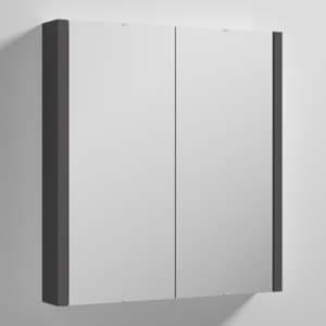 Paradox 60cm Bathroom Mirrored Cabinet In Gloss Grey - UK