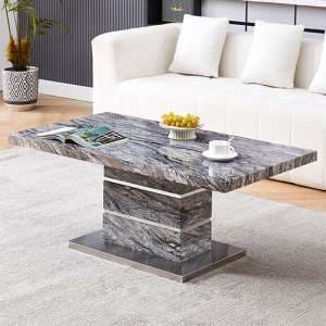 Parini High Gloss Coffee Table In Melange Marble Effect