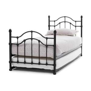 Paris Metal Single Bed With Guest Bed In Black