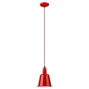 Parista Metal Bell Design Shade Pendant Light In Red