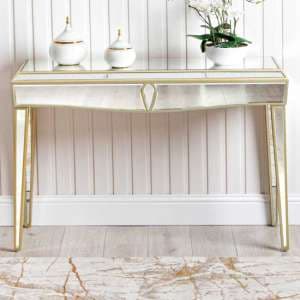 Parker Mirrored Console Table In Champagne - UK