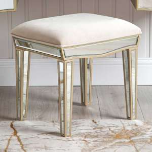 Parker Mirrored Dressing Stool In Champagne