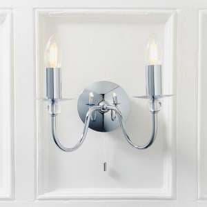 Parkstone 2 Lights Clear Glass Wall Light In Chrome - UK