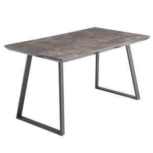 Paroz Glass Top Dining Table In Grey With Grey Metal Legs - UK
