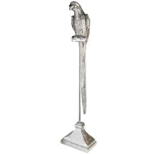 Parrot Poly Large Sculpture In Antique Silver - UK