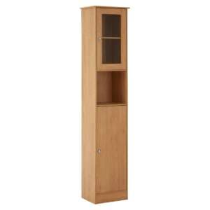 Partland Wooden Floor Standing Tall Bathroom Cabinet In Oak - UK