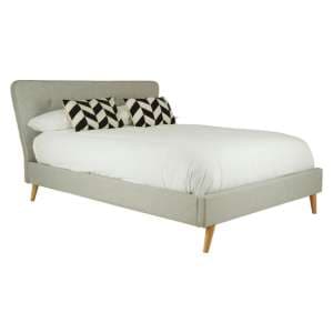 Parumleo Fabric King Size Bed In Light Grey - UK