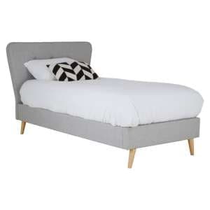 Parumleo Fabric Single Bed In Light Grey