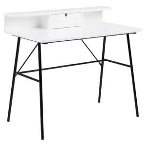 Patchogue Wooden Laptop Desk With 1 Drawer In Matt White - UK