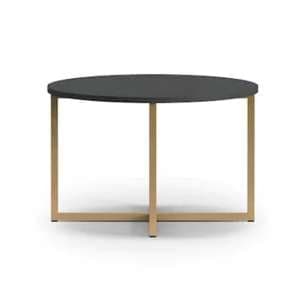 Pavia Wooden Coffee Table Round Small In Black Portland Ash