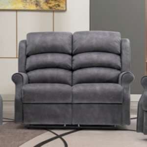 Pavia Electric Fabric Recliner 2 Seater Sofa In Grey - UK