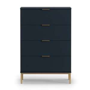 Pavia Wooden Chest Of 4 Drawers In Navy - UK