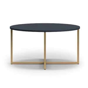 Pavia Wooden Coffee Table Round Large In Navy