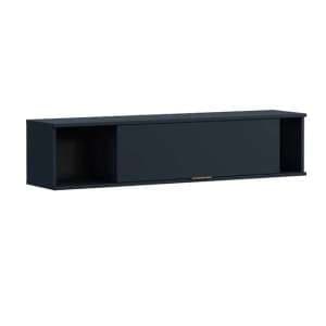 Pavia Wooden Wall Hung Storage Cabinet In Navy