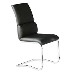 Payne PU Leather Dining Chair With Chrome Frame In Black - UK