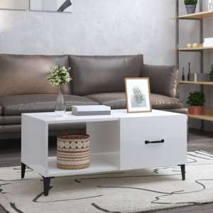 Pearl High Gloss Coffee Table With 1 Flap In White